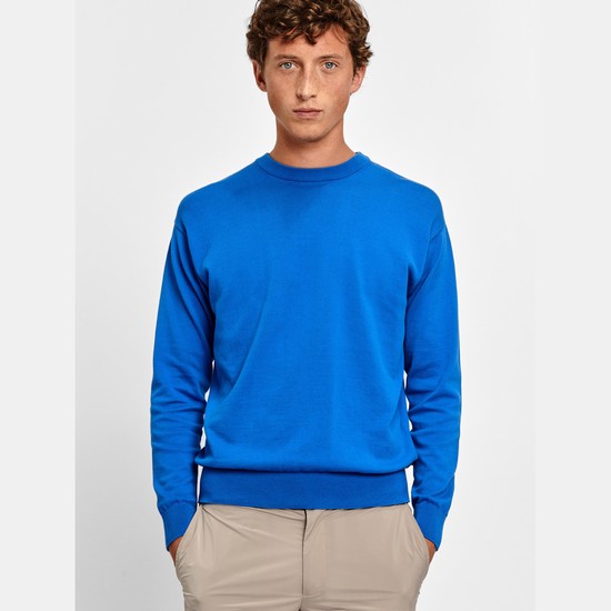 Aigle Organic Coton Crew-neck Sweatshirts Men Blue ZA-09146